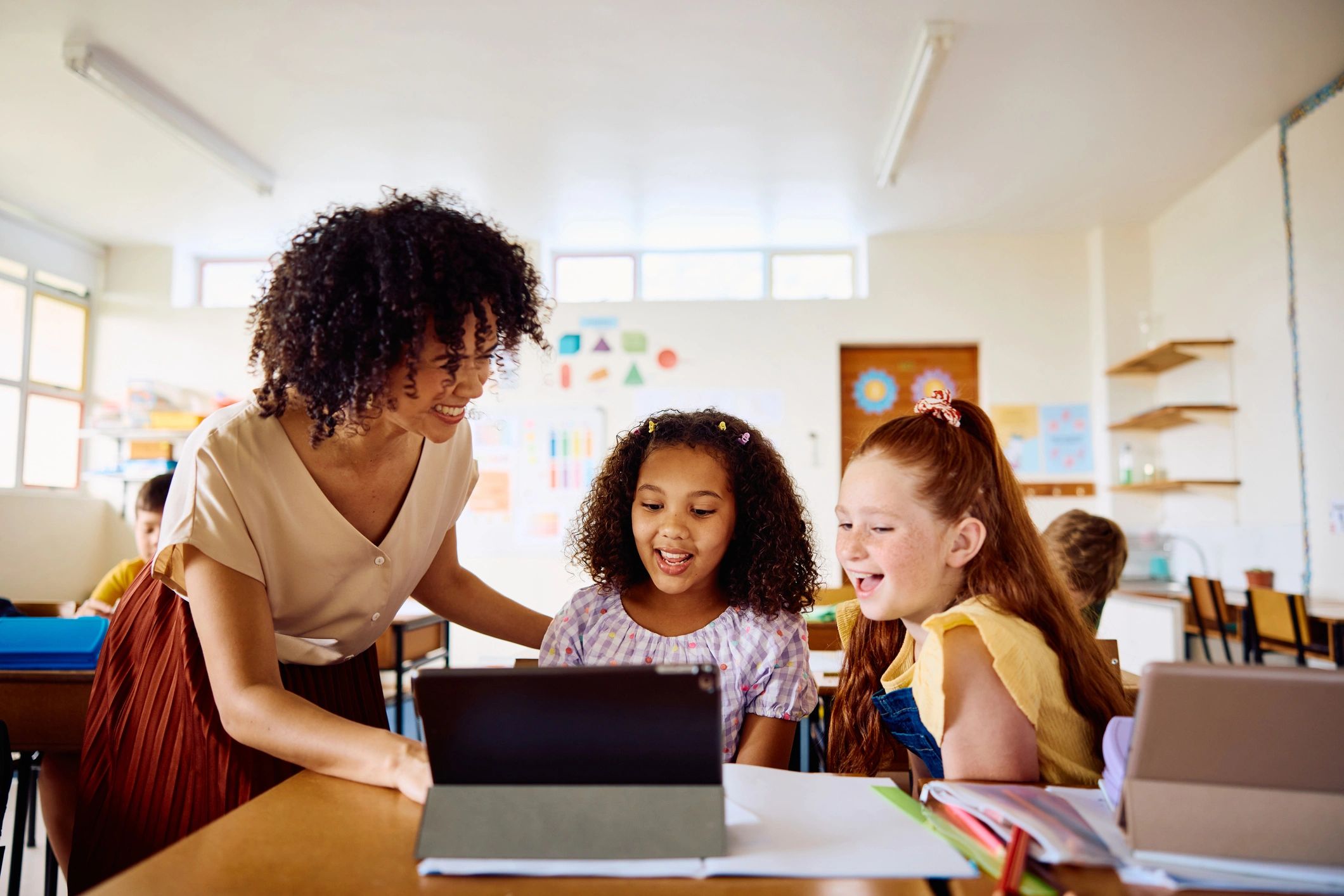 Children learning together in a classroom